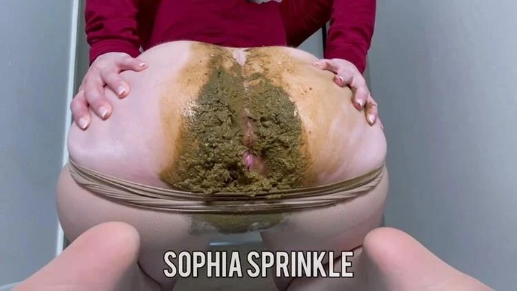 Sophia Sprinkle - Pantyhose Poop and Smear in Red Dress  (2024) [FullHD]